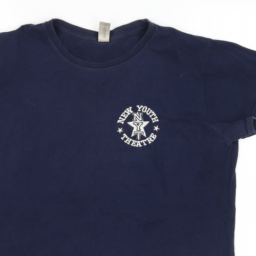 ring spun Womens Blue   Basic T-Shirt Size L  - new youth theatre
