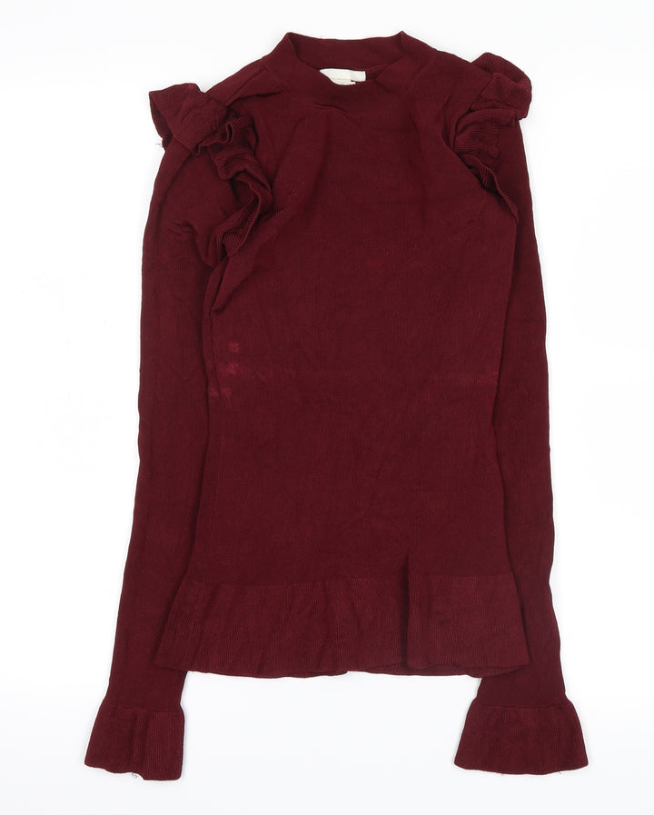 H&M Womens Red   Basic Blouse Size XS