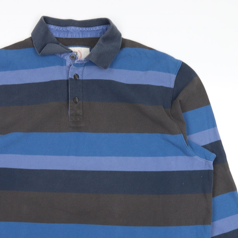 Marks and Spencer Mens Blue Striped   Polo Size XL