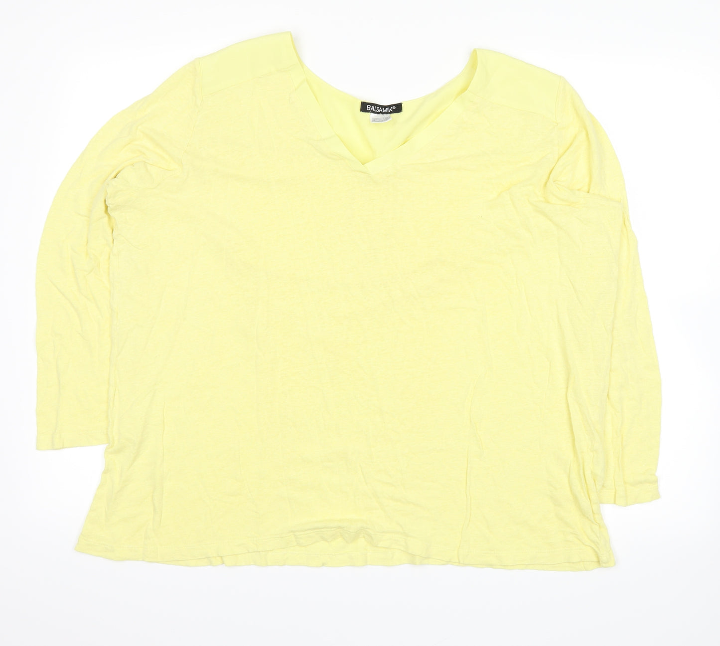 Balsamik Womens Yellow   Basic Blouse Size 22