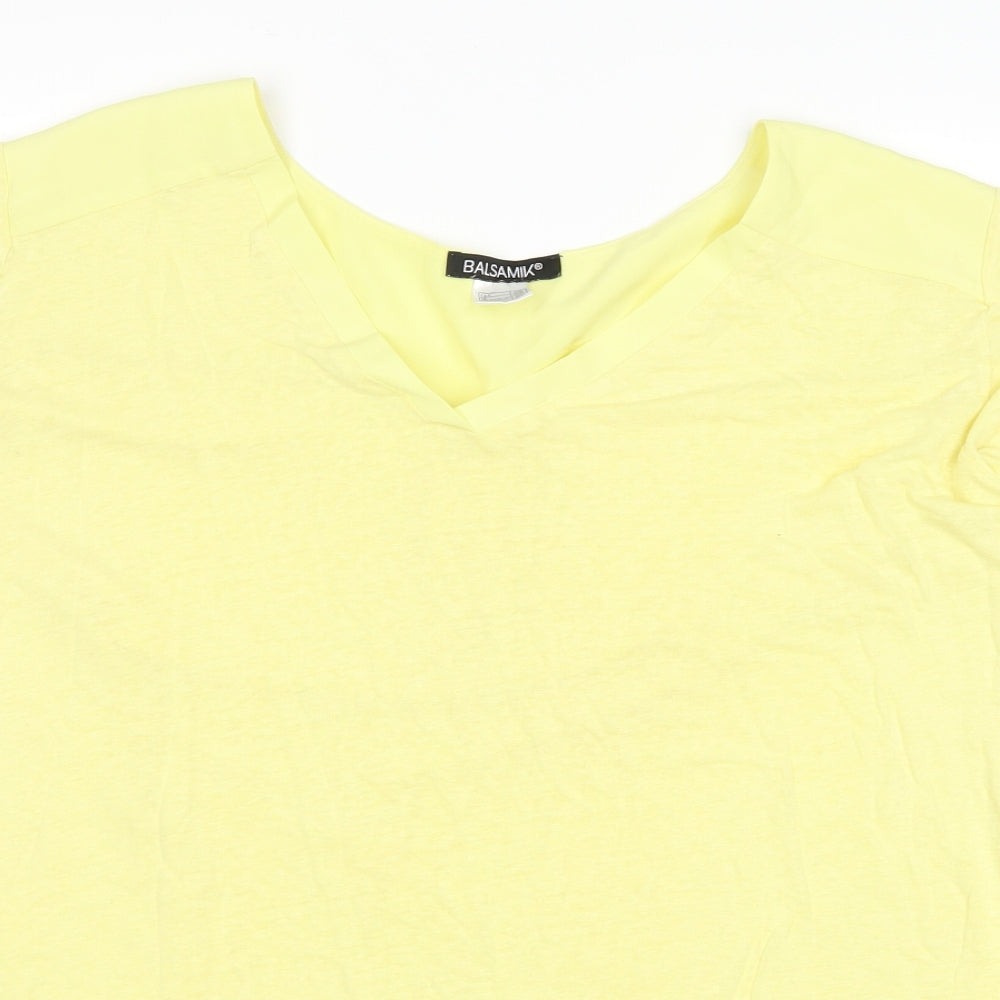 Balsamik Womens Yellow   Basic Blouse Size 22