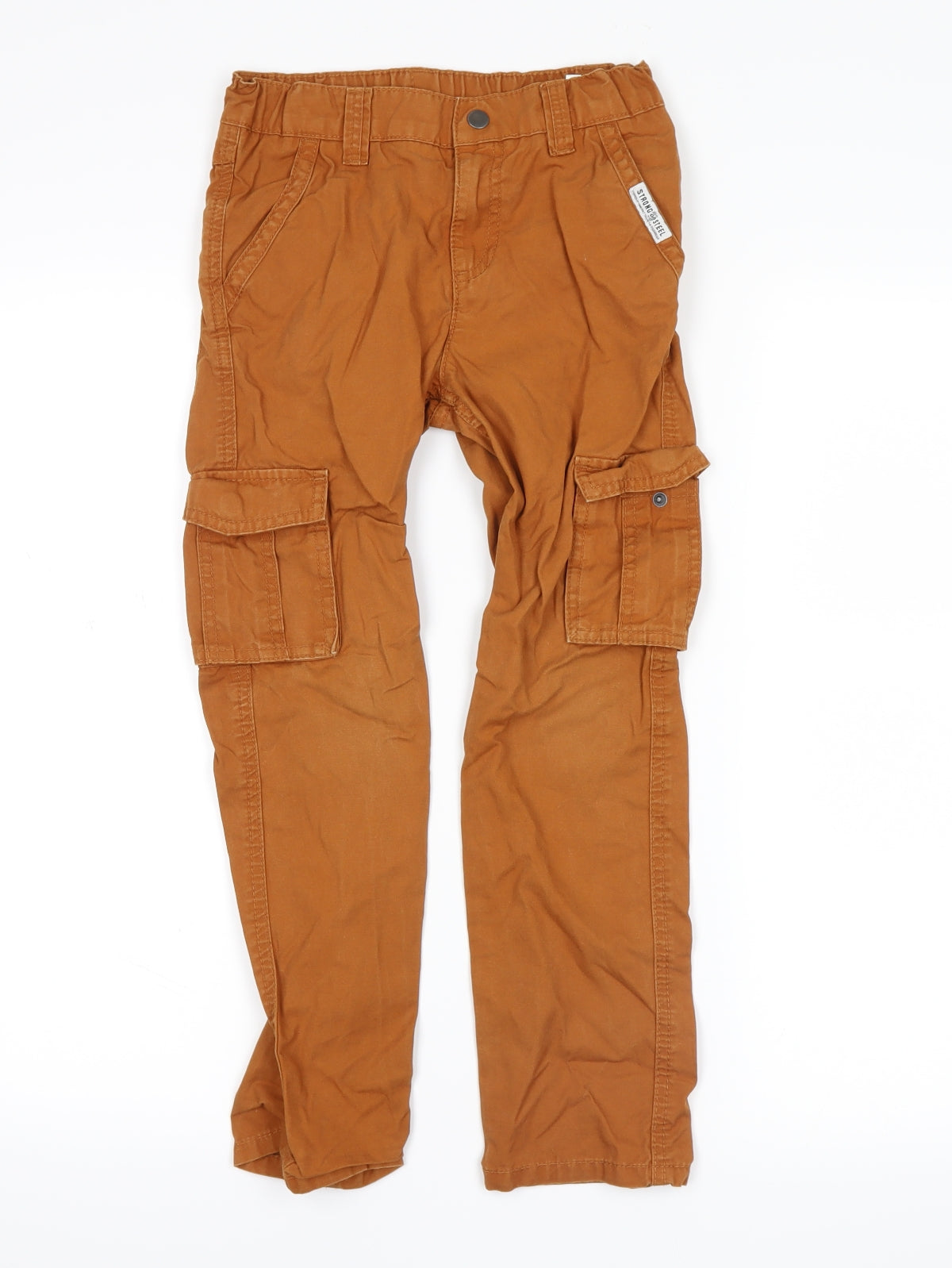 H&M Boys Orange   Cargo Trousers Size 7-8 Years