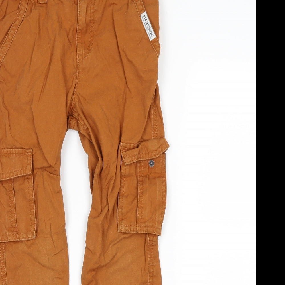 H&M Boys Orange   Cargo Trousers Size 7-8 Years