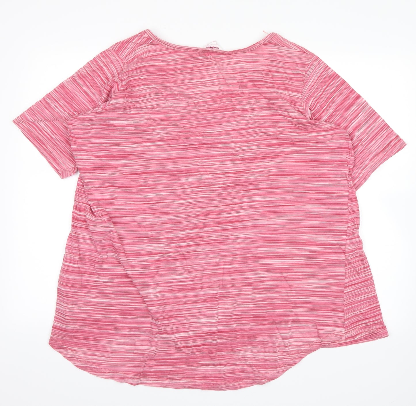 Simply Be Womens Pink Striped  Basic Blouse Size 20