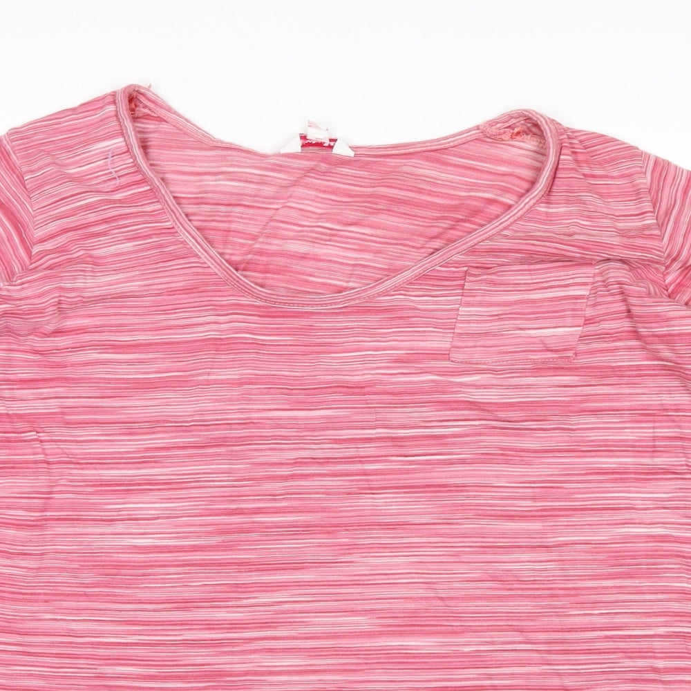 Simply Be Womens Pink Striped  Basic Blouse Size 20