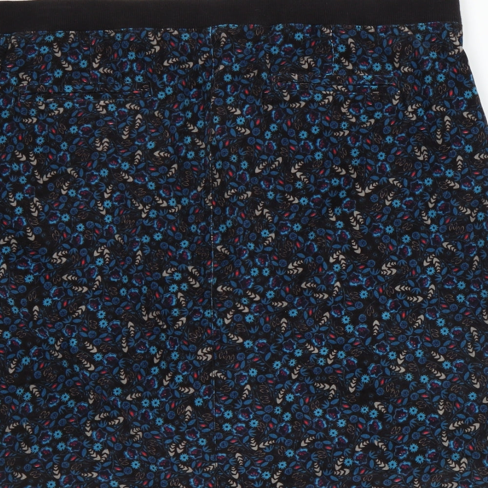 Maine New England Womens Black Floral  A-Line Skirt Size 18
