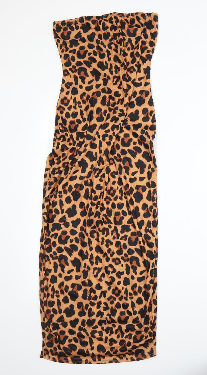 In the Style Womens Orange Animal Print Straight & Pencil Set Size 8