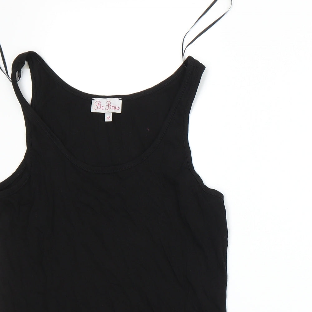 Be Beau Womens Black   Basic Tank Size 12