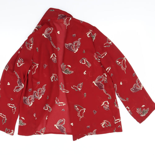 Cleo Womens Red Animal Print  Basic Blouse Size 14