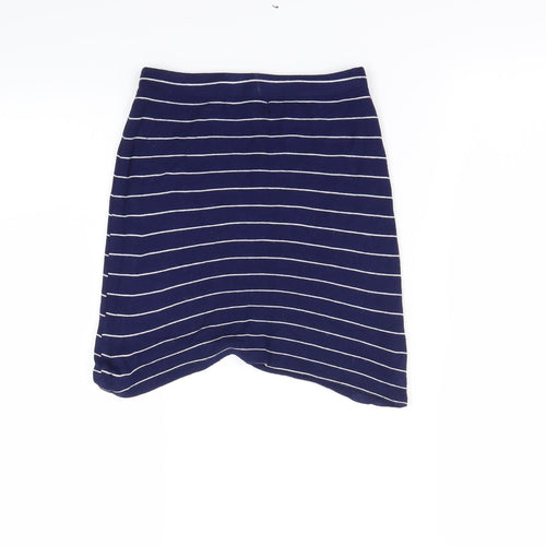 Pretty little thing Womens Blue Striped  Mini Skirt Size 6