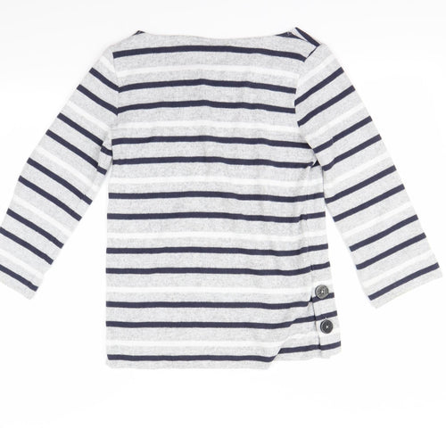 Nutmeg Womens Grey Striped  Pullover Jumper Size 8
