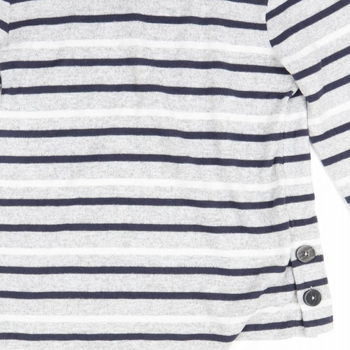 Nutmeg Womens Grey Striped  Pullover Jumper Size 8