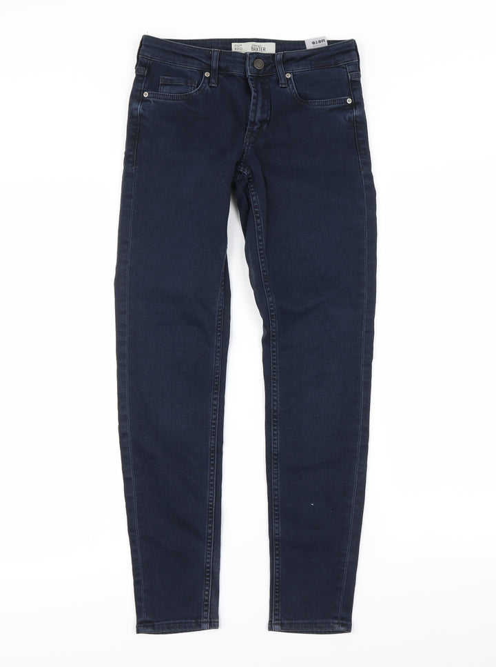 Topshop Womens Blue Skinny Jeans Size 25 in L32 in