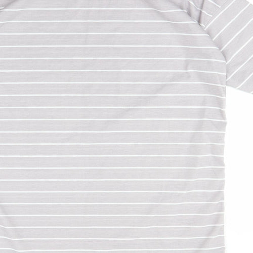 Prettylitlething Womens Grey Striped  Basic T-Shirt Size 8