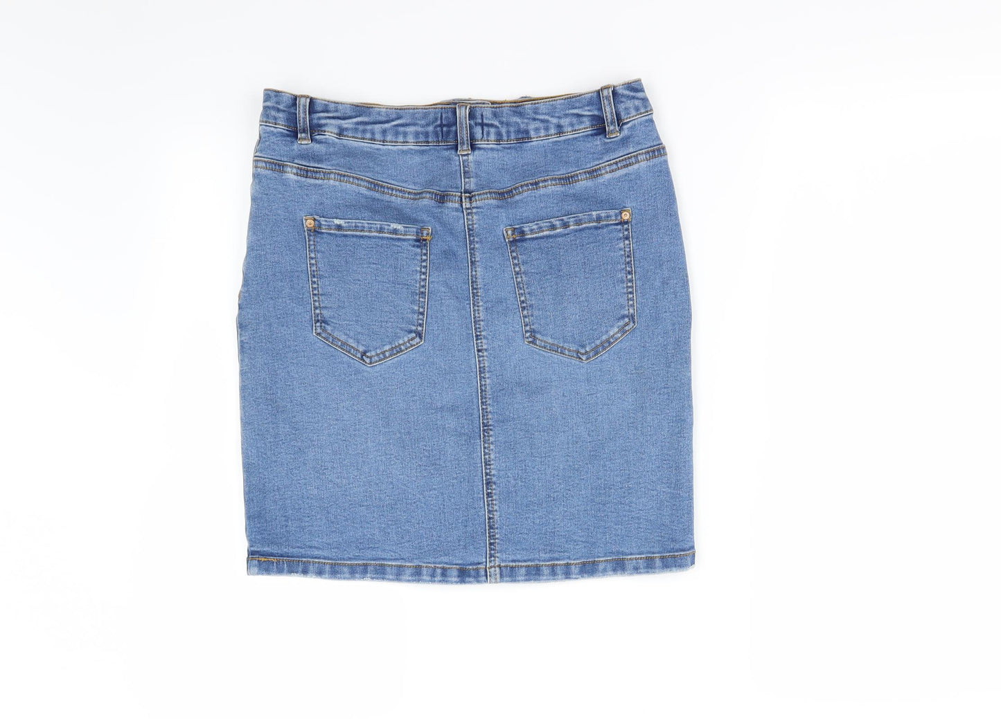 Denim Womens Blue Floral  Mini Skirt Size 10