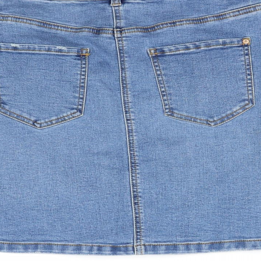 Denim Womens Blue Floral  Mini Skirt Size 10
