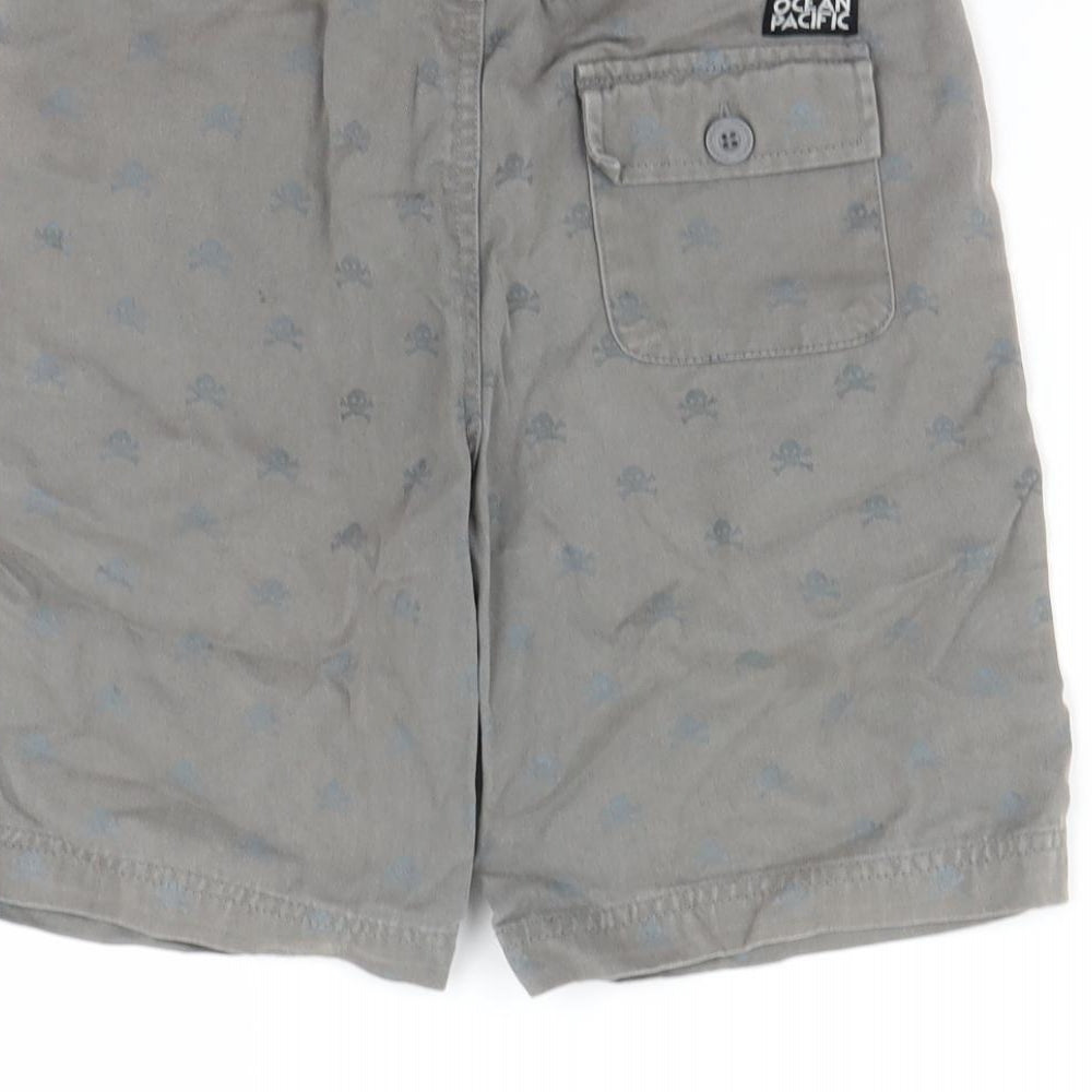 Ocean Pacific Boys Green Polka Dot  Cargo Shorts Size 10 Years