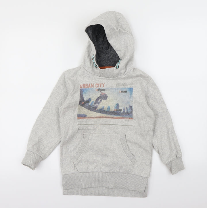 Preworn Boys Grey   Pullover Hoodie Size 7 Years