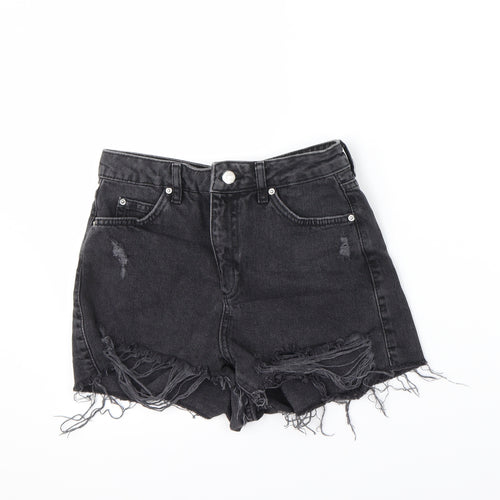 Topshop Womens Black   Cut-Off Shorts Size 8