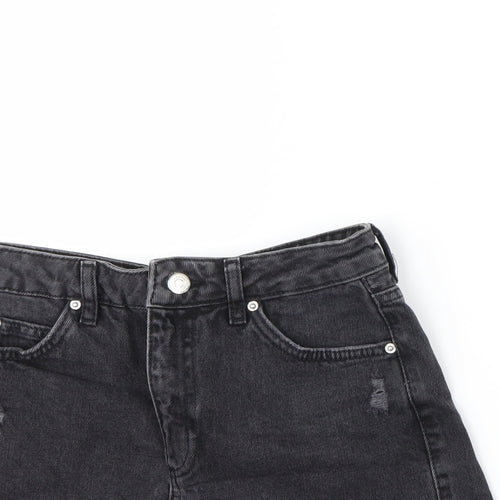 Topshop Womens Black   Cut-Off Shorts Size 8