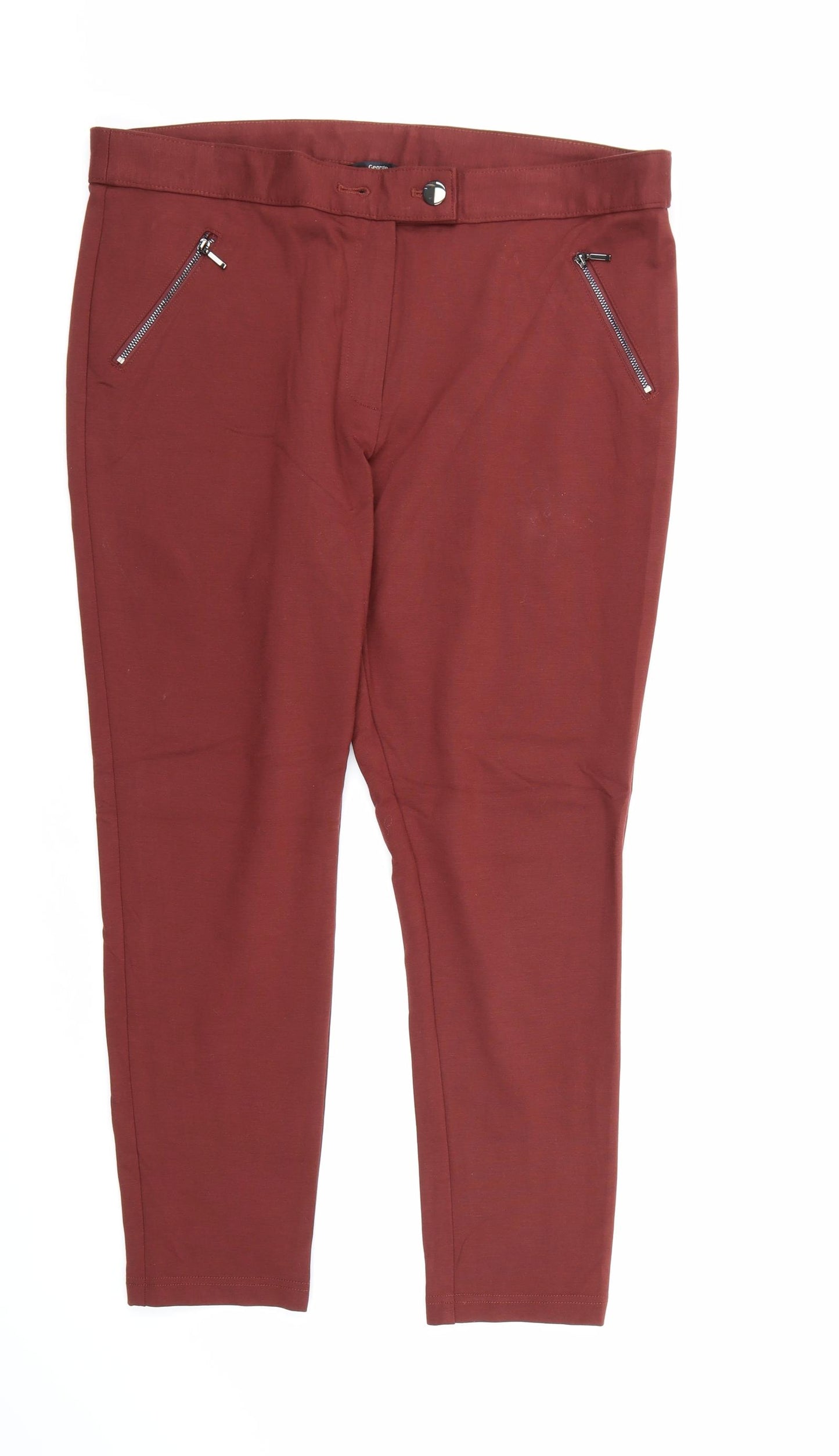 George Womens Brown  Rayon Trousers  Size 18 L26 in