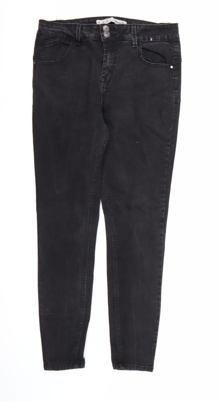 Denim co. Womens Black  Denim Skinny Jeans Size 14 L28 in