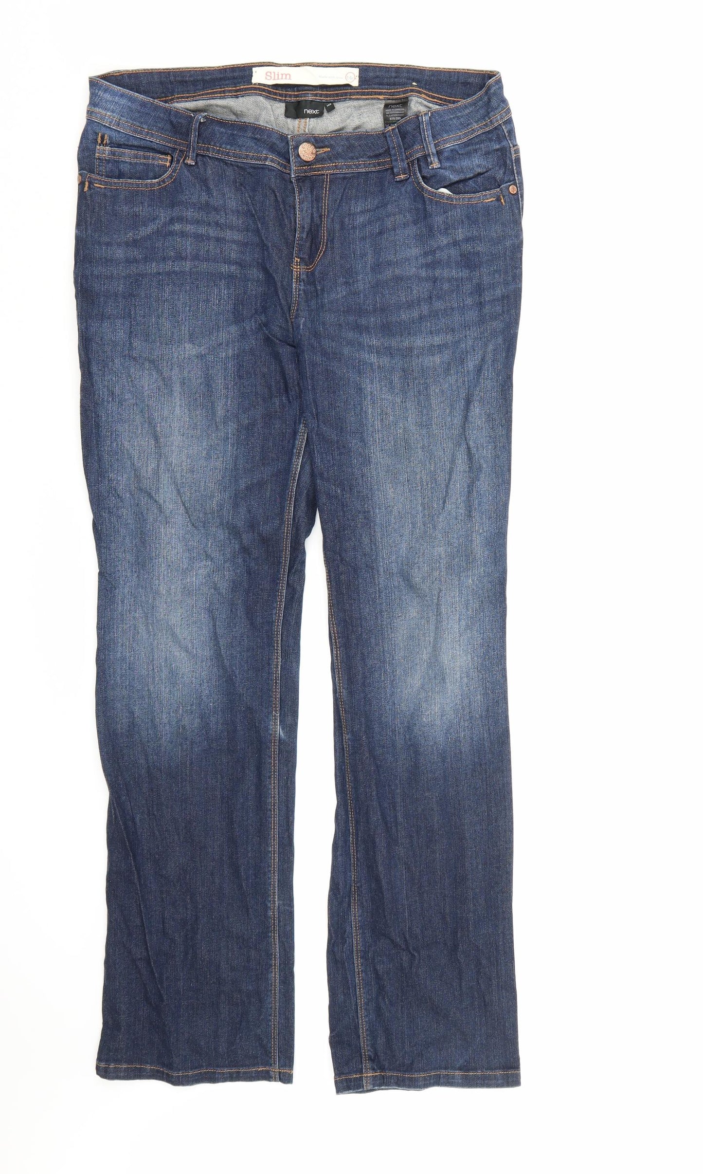 NEXT Womens Blue  Denim Straight Jeans Size 14 L31 in