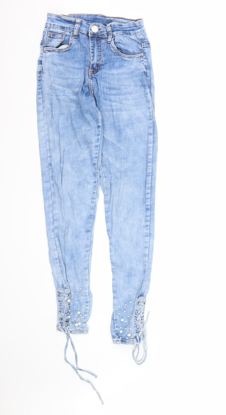 MISS RJ Womens Blue  Denim Skinny Jeans Size 8 L28 in