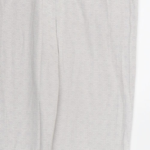 Wallis Womens Grey Geometric Rayon Trousers  Size 14 L28 in