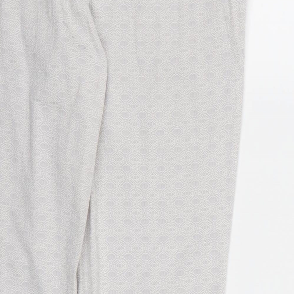 Wallis Womens Grey Geometric Rayon Trousers  Size 14 L28 in