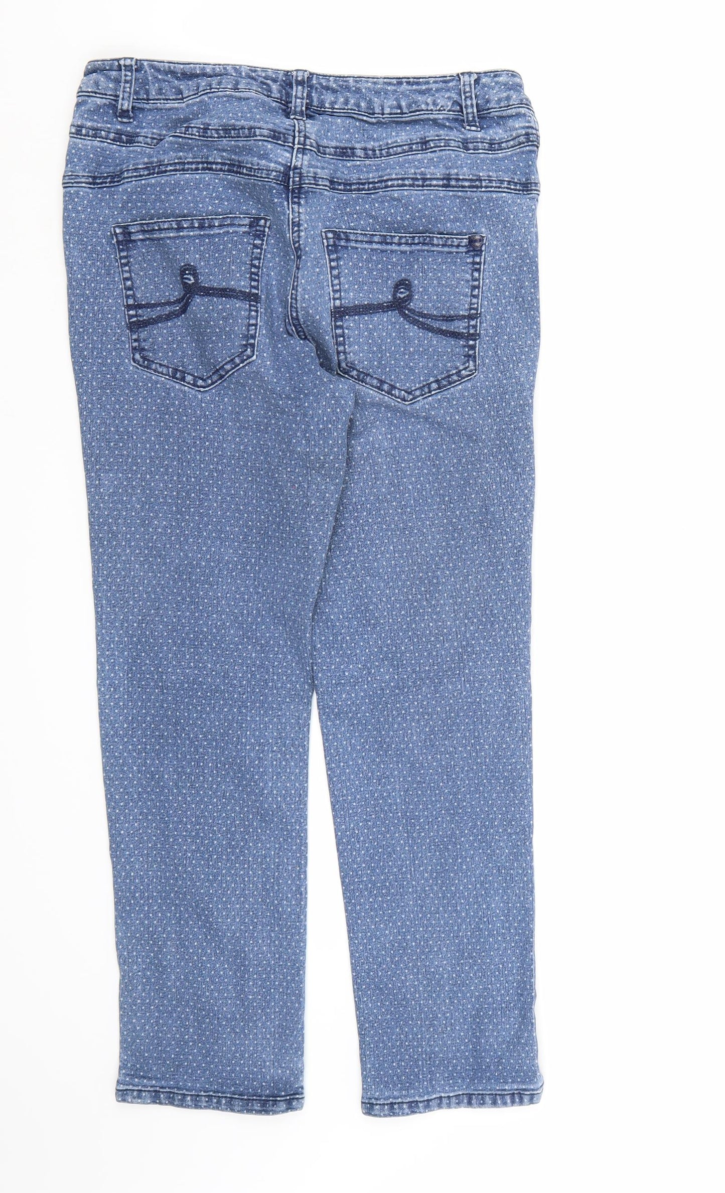 Cecil Womens Blue Polka Dot Denim Straight Jeans  L26 in