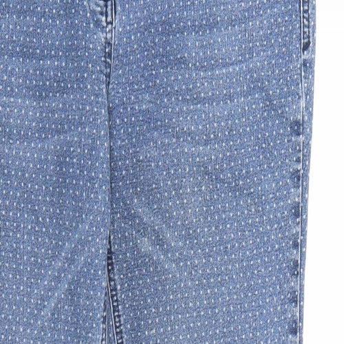 Cecil Womens Blue Polka Dot Denim Straight Jeans  L26 in