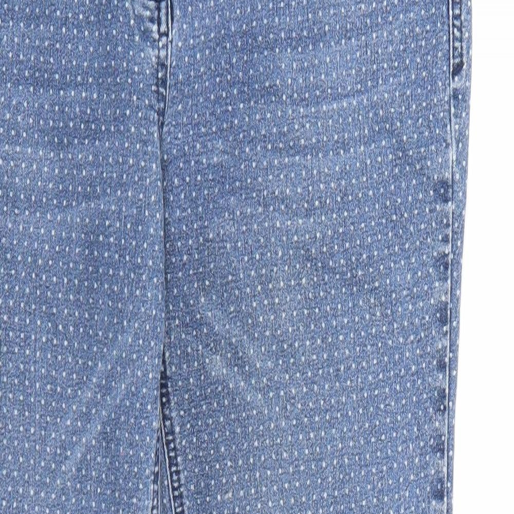 Cecil Womens Blue Polka Dot Denim Straight Jeans  L26 in