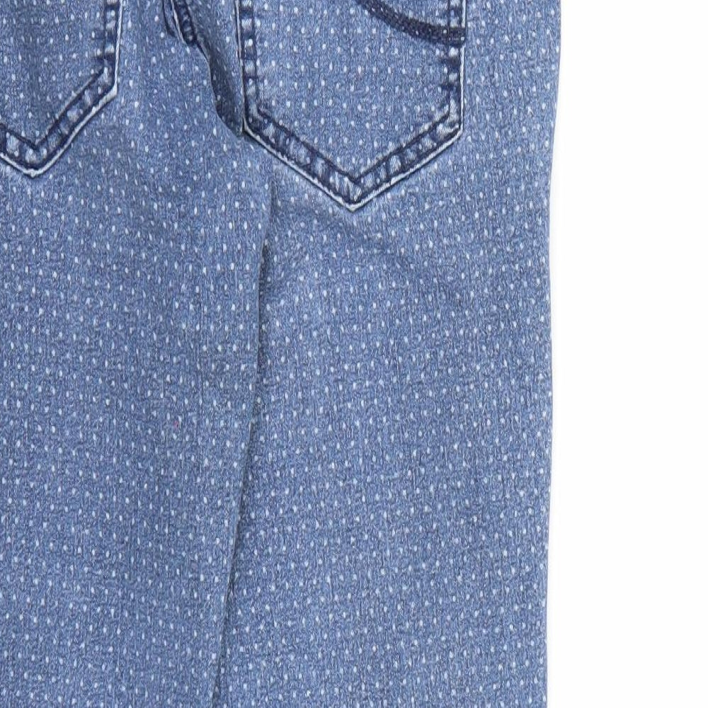 Cecil Womens Blue Polka Dot Denim Straight Jeans  L26 in