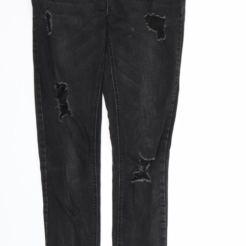 New Look Girls Black  Denim Skinny Jeans Size 12 Years - Distressed