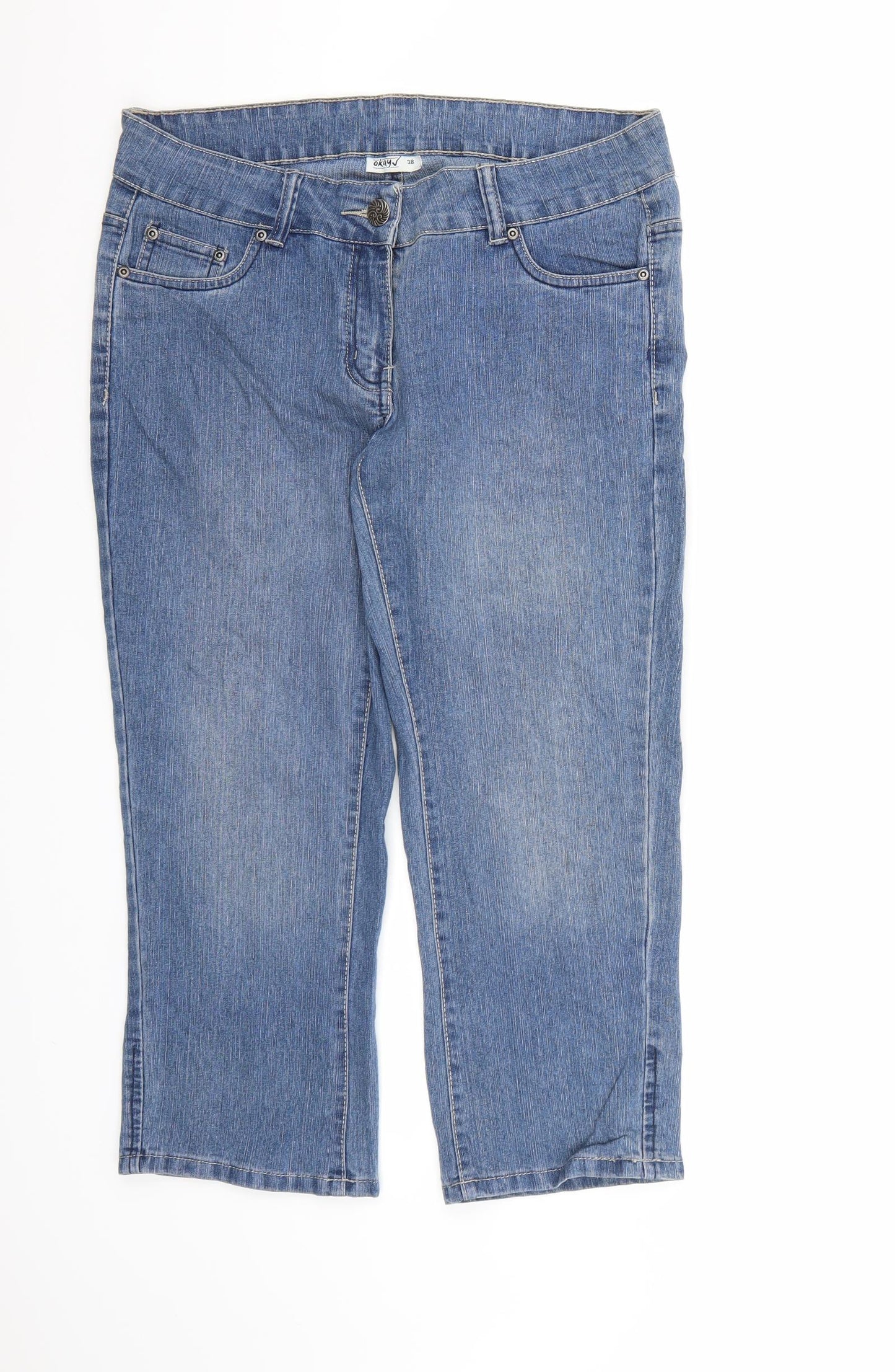 OKAY Womens Blue  Denim Cropped Jeans Size 10 L23 in
