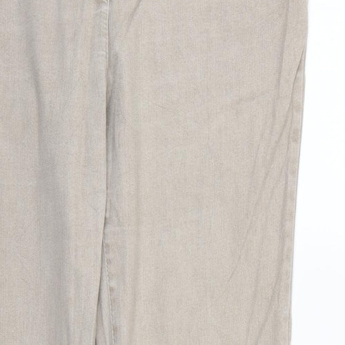Preworn Womens Ivory  Denim Straight Jeans Size 18 L31 in