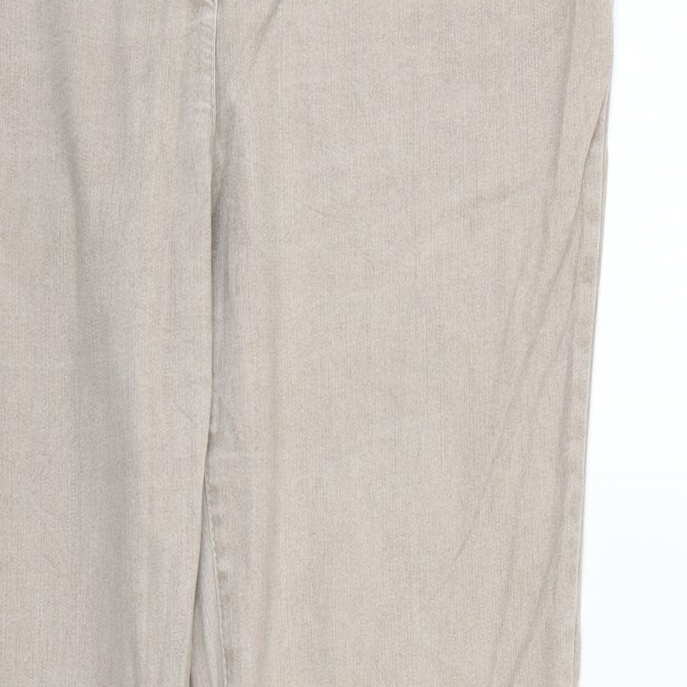 Preworn Womens Ivory  Denim Straight Jeans Size 18 L31 in
