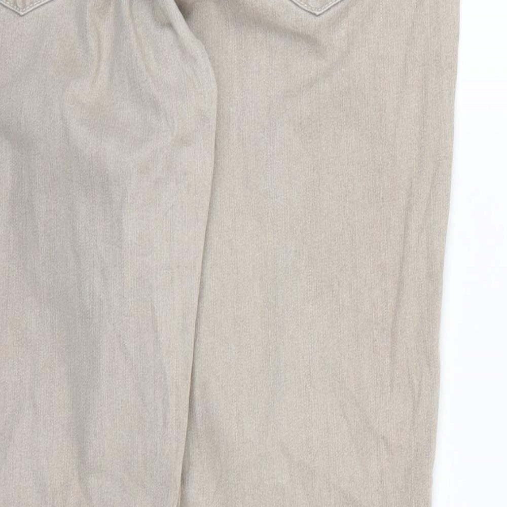 Preworn Womens Ivory  Denim Straight Jeans Size 18 L31 in