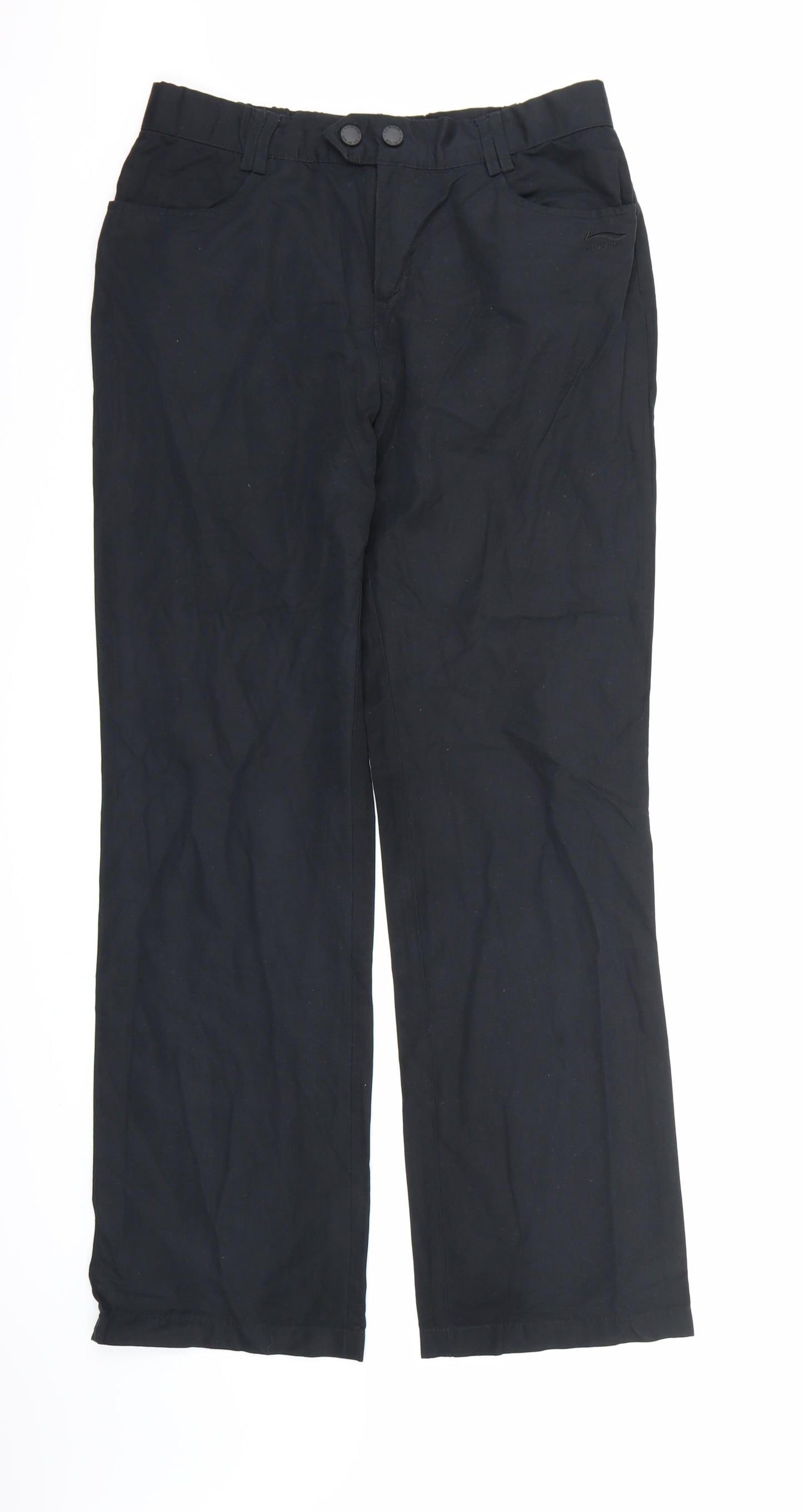 Preworn Boys Black   Windbreaker Trousers Size 16 Years