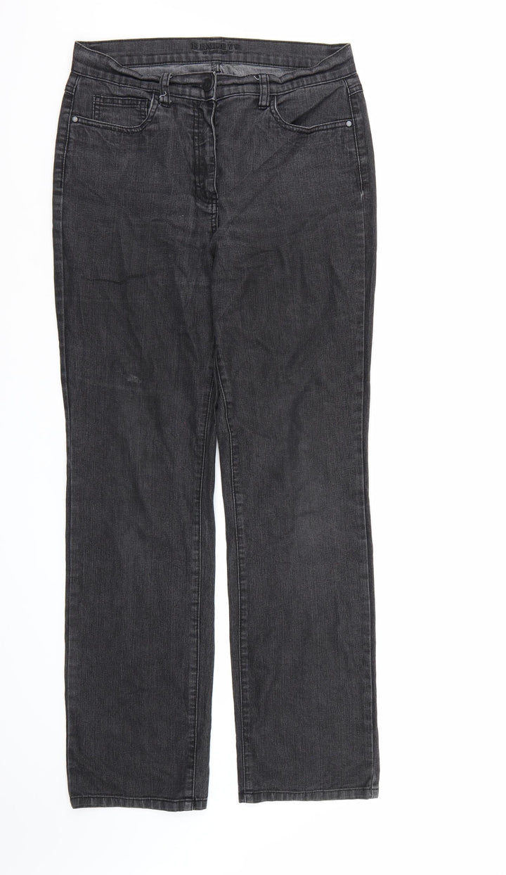 Bexleys Womens Black Denim Straight Jeans Size 12 L32 in