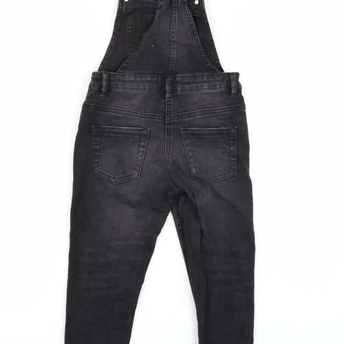 NEXT Girls Black  Denim Dungaree One-Piece Size 6 Years