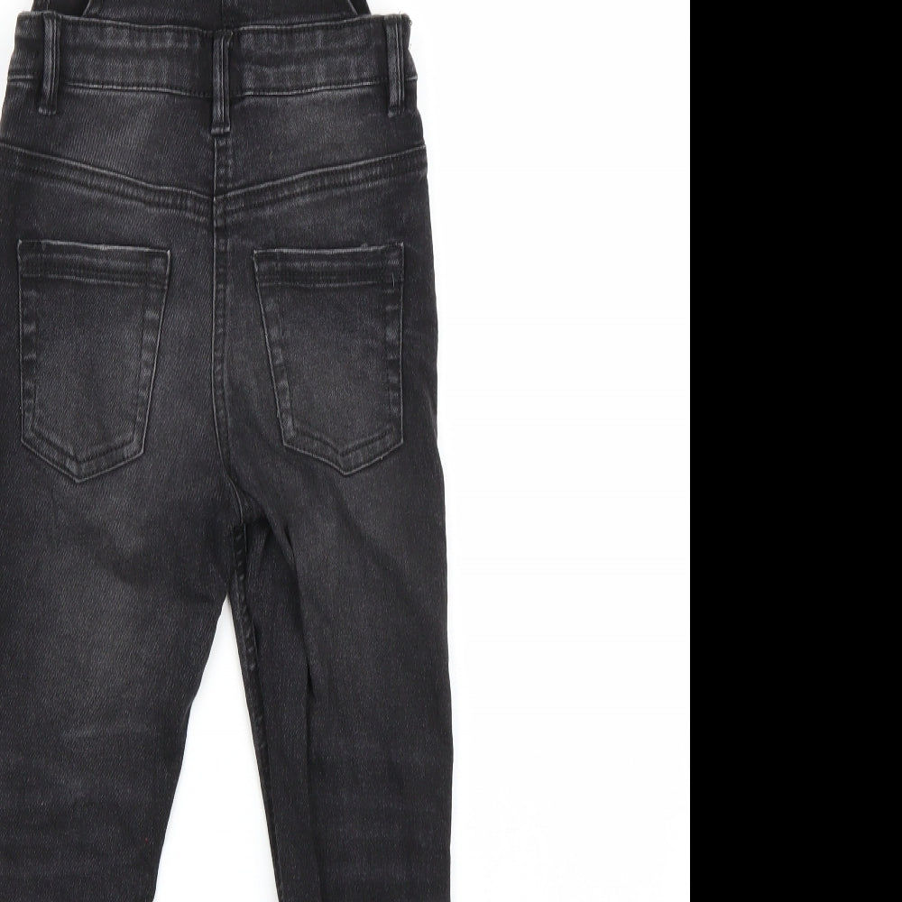 NEXT Girls Black  Denim Dungaree One-Piece Size 6 Years