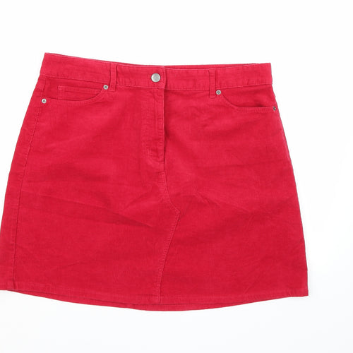 Marks and Spencer Womens Pink  Corduroy A-Line Skirt Size 14