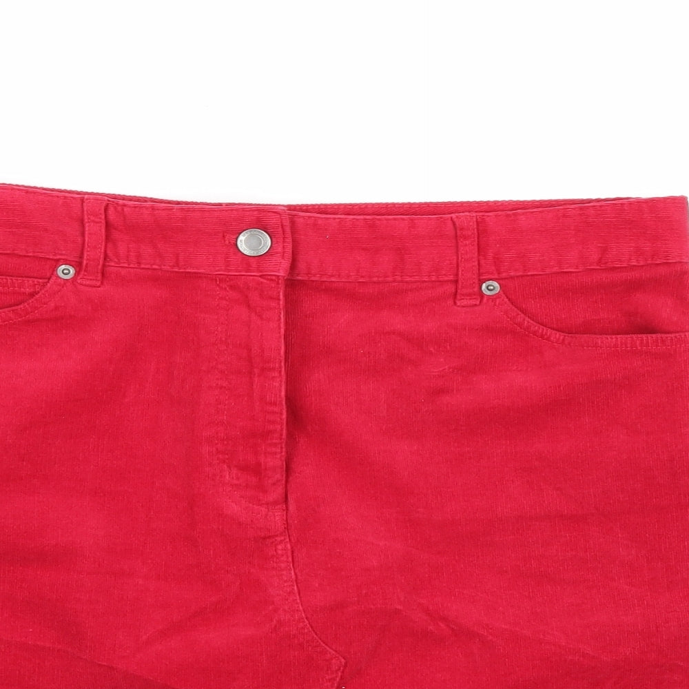 Marks and Spencer Womens Pink  Corduroy A-Line Skirt Size 14