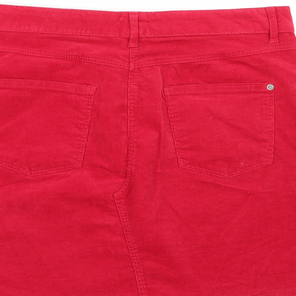 Marks and Spencer Womens Pink  Corduroy A-Line Skirt Size 14