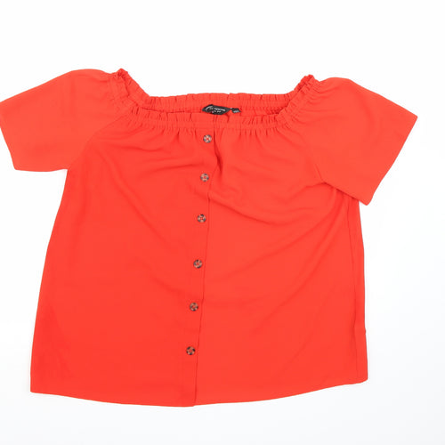 Dorothy Perkins Womens Orange  Chiffon Basic Blouse Size 14