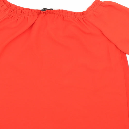 Dorothy Perkins Womens Orange  Chiffon Basic Blouse Size 14