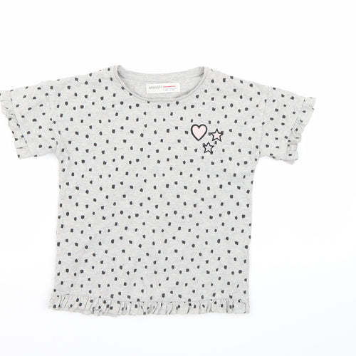 Minoti Girls Grey   Basic T-Shirt Size 5-6 Years