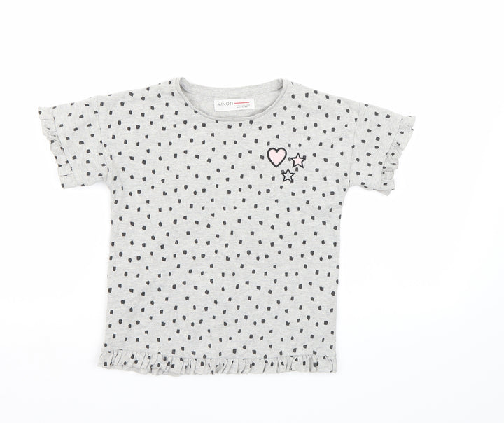 Minoti Girls Grey Basic T-Shirt Size 5-6 Years